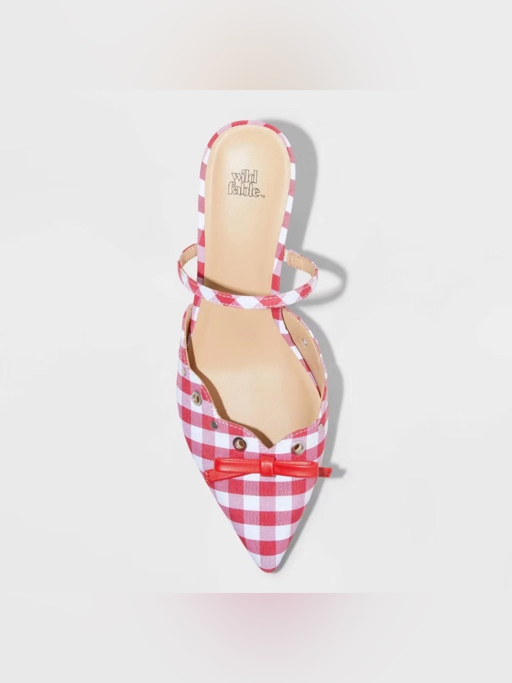 Women's Lysandra Gingham Eyelet Kitten Heels - Wild Fable Red Gingham 8.5 - Picture 3 of 9